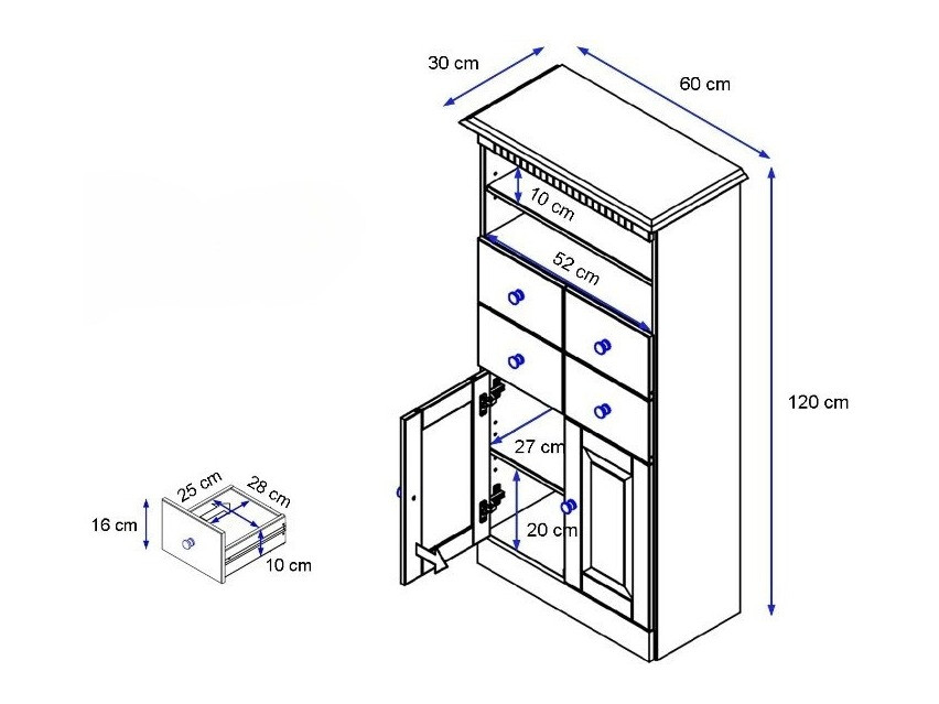 Vannitoa põrandakapp Deletri 105 (Mänd)