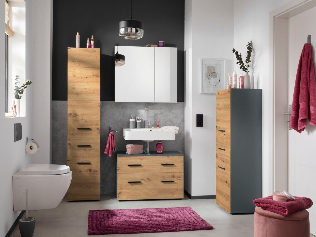 Vannitoa põrandakapp Larlori 102 (Antratsiit + Tamm)