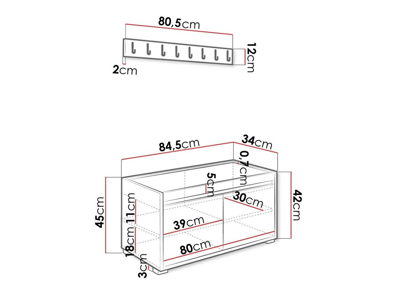 Esikukomplekt Comfivo Pinus IV (Valge + Soft 017)