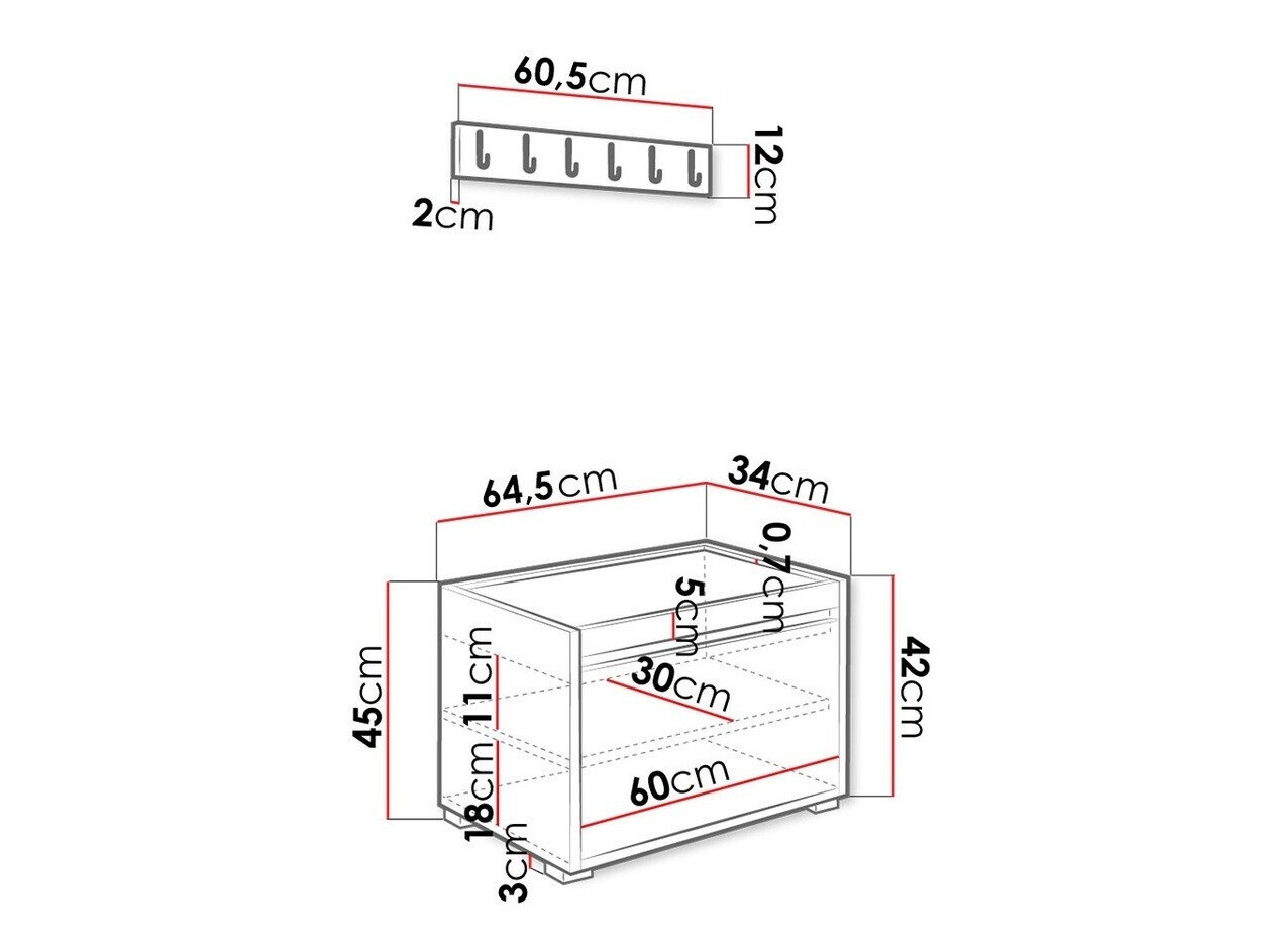 Esikukomplekt Comfivo Pinus V (Valge + Soft 017)