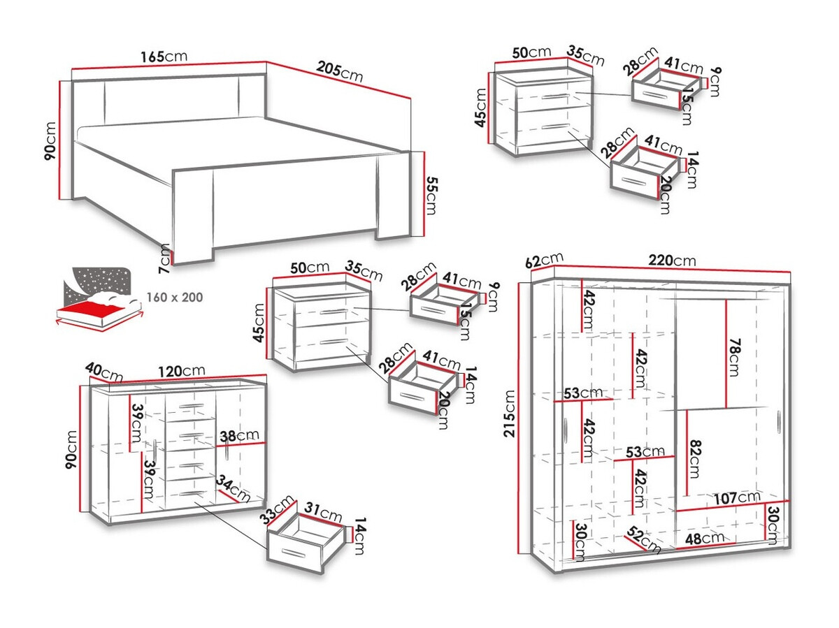 Magamistoakomplekt Catromi 115 (Valge + Soft Pik 011)