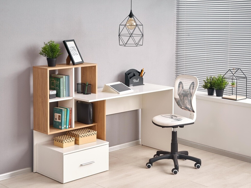 Kirjutuslaud Houston 826 (Valge + Golden Oak)