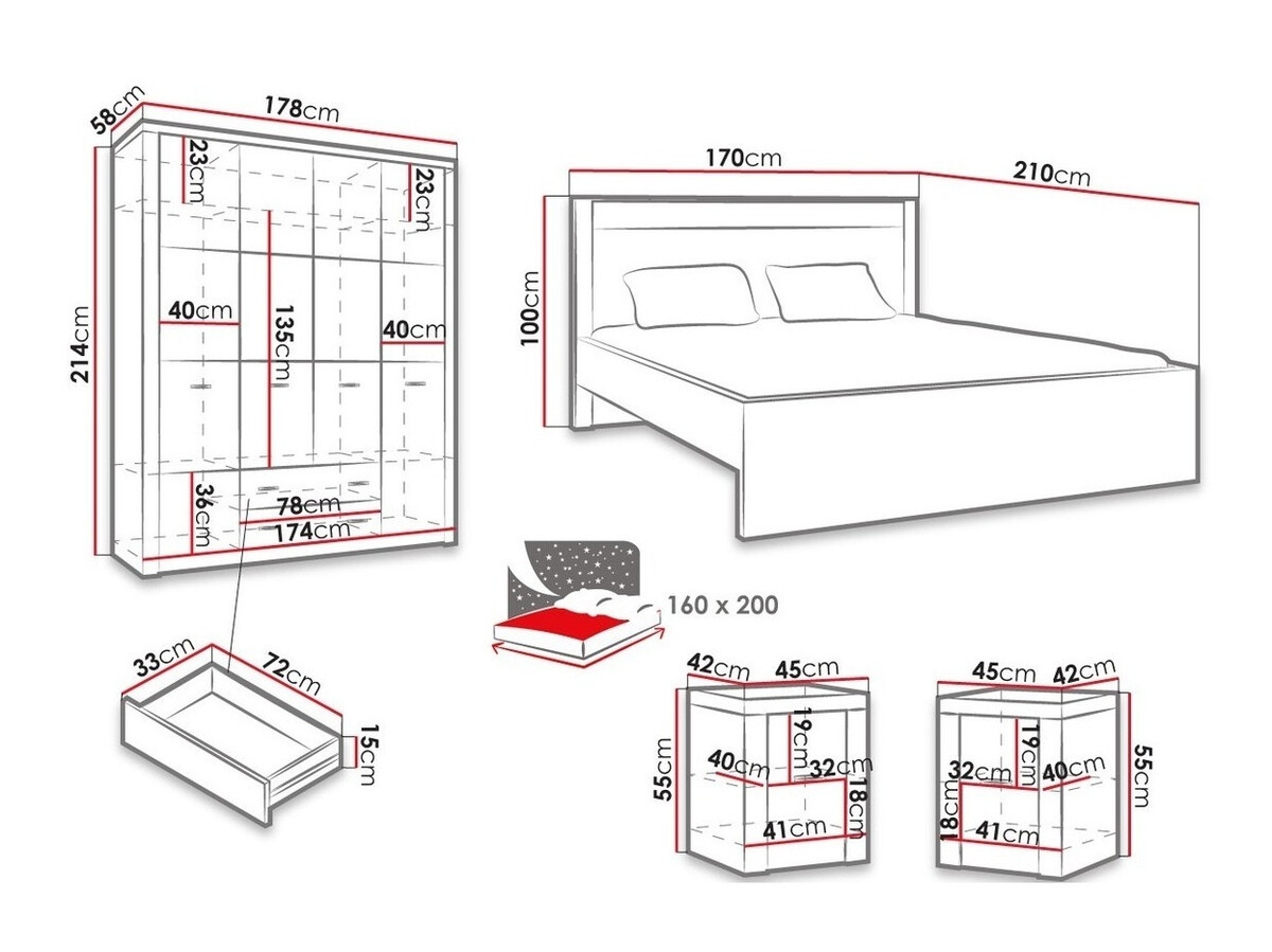 Magamistoakomplekt Serfeno 120 (Käsitöö valge)