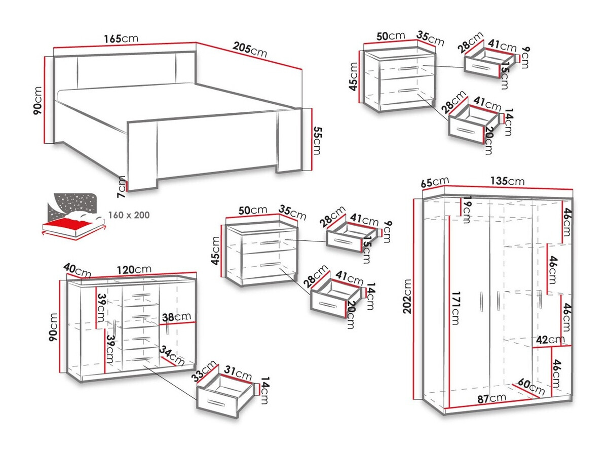 Magamistoakomplekt Catromi 123 (Valge + Soft Pik 017)