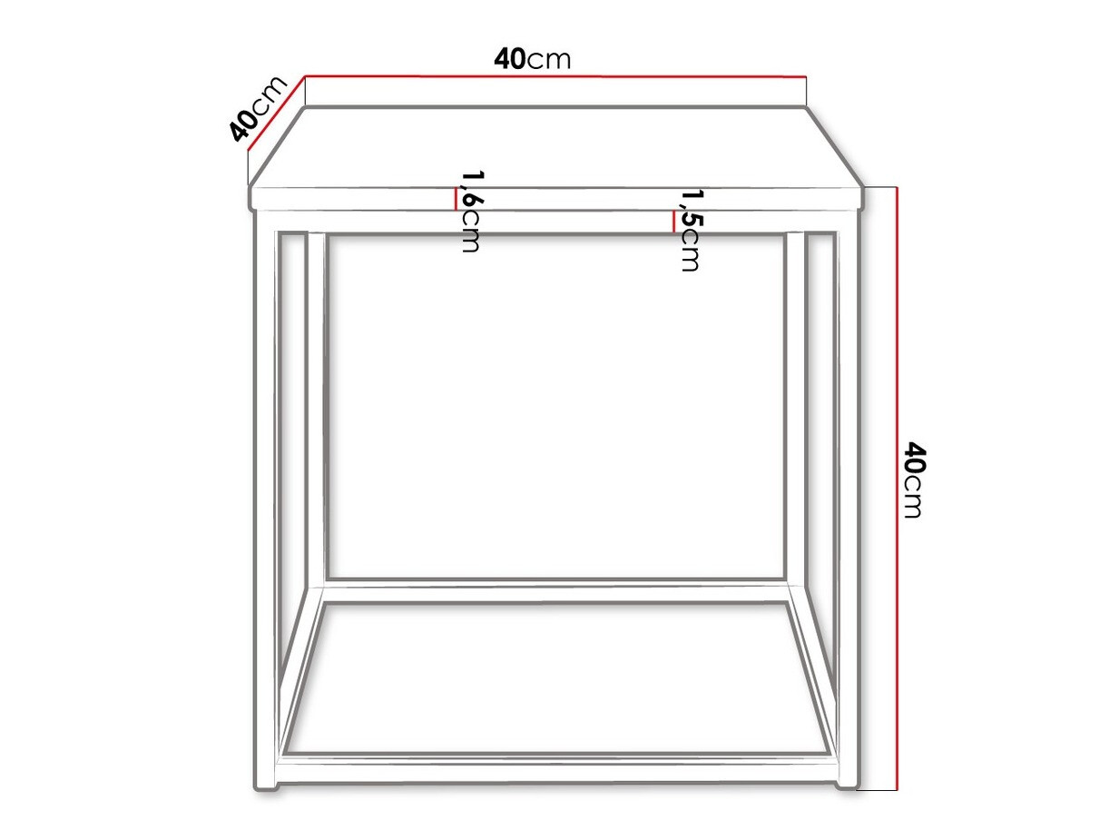Diivanilaud Germantown 106 (Matt must + Läikiv valge)