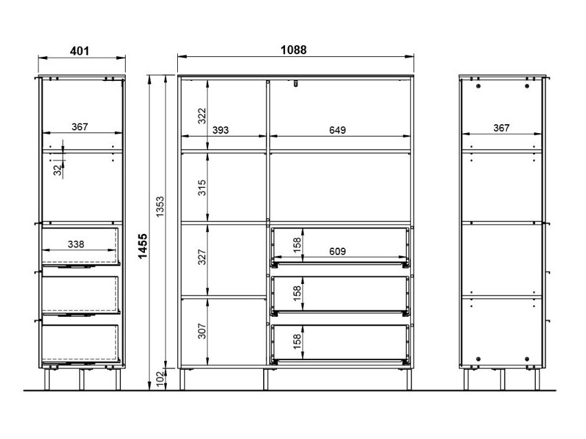 Riiul Revteno 100 (Grafiit + Navarra tamm)