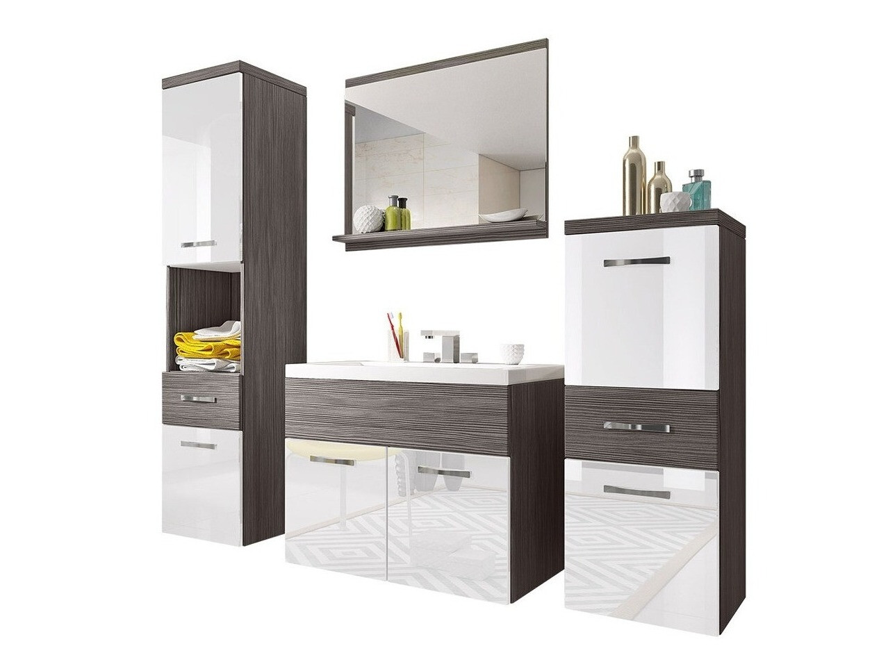 Vannitoakomplekt Sarasota 109 (Bodega + Läikiv valge)