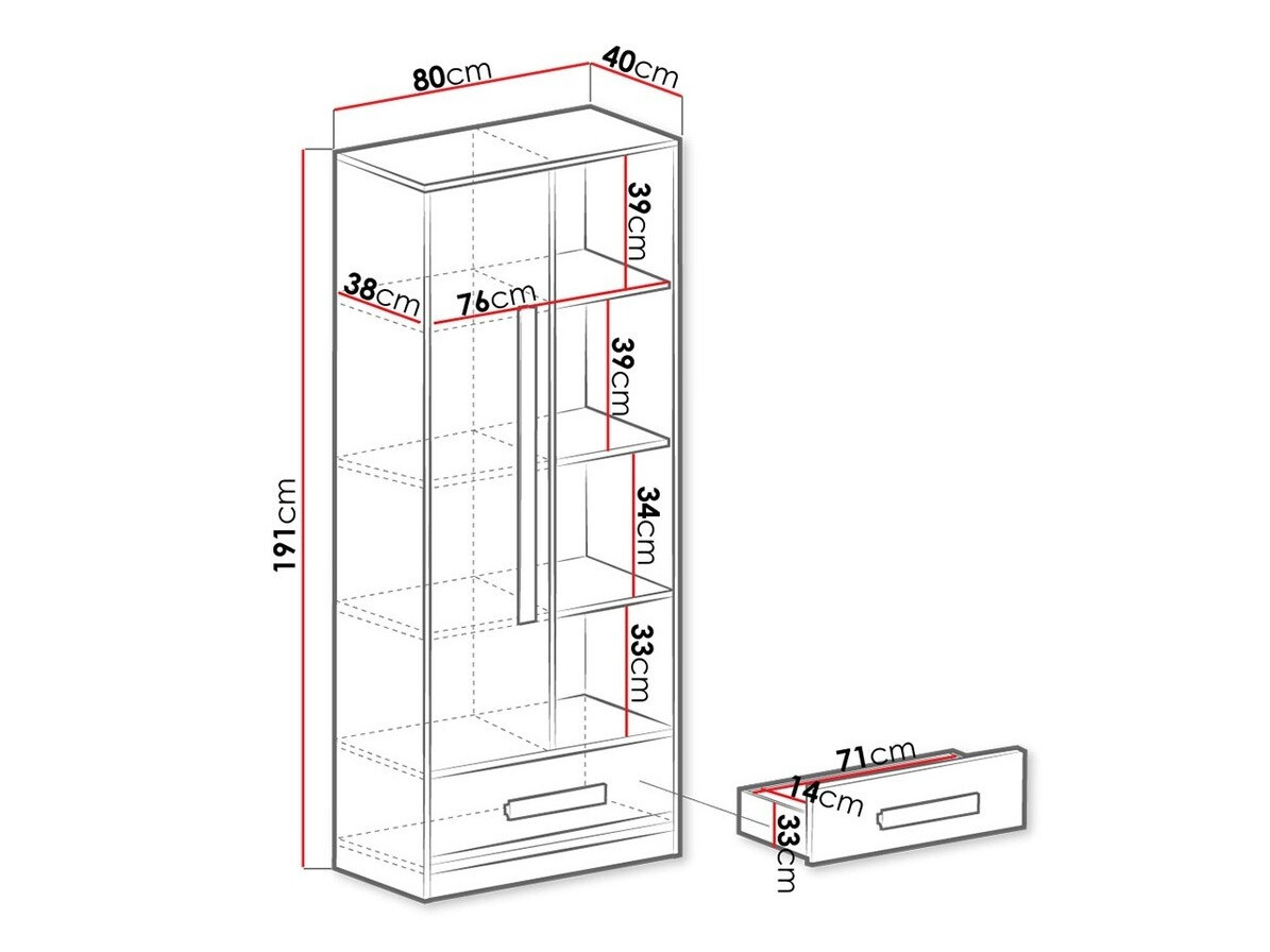 Riiul Merevari 104 (Valge + Läikiv valge + Hall)