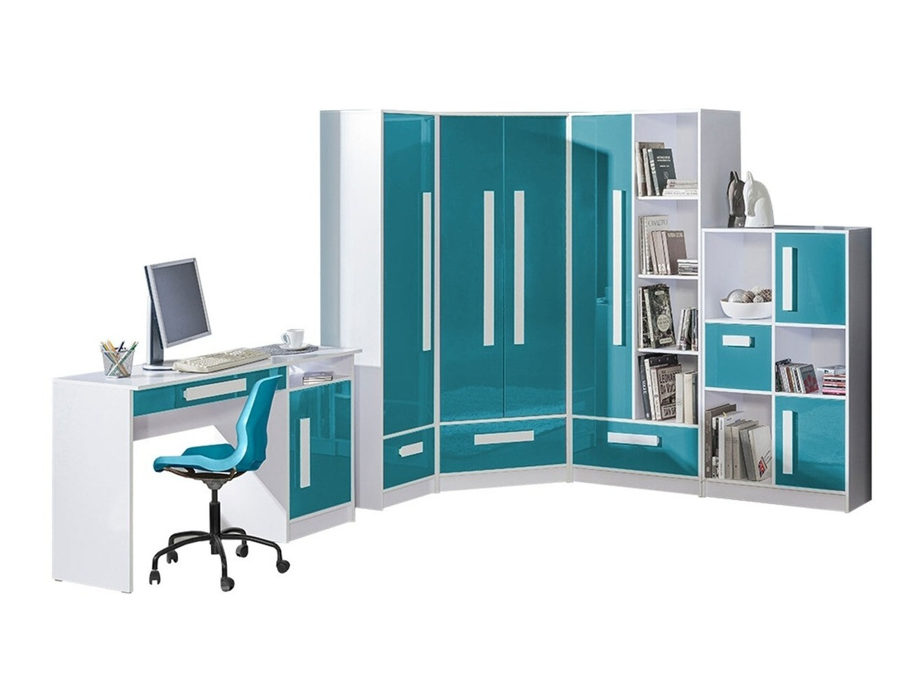 Lastetoa komplekt Merevari 107 (Valge + Läige Türkiis)