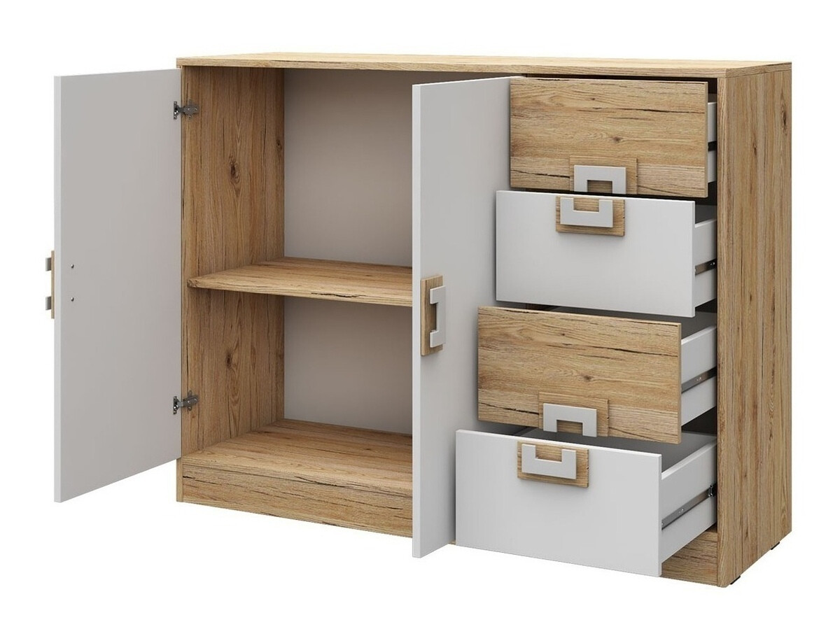 Mööblikomplekt Tolfere 107 (Hele tamm + Valge)