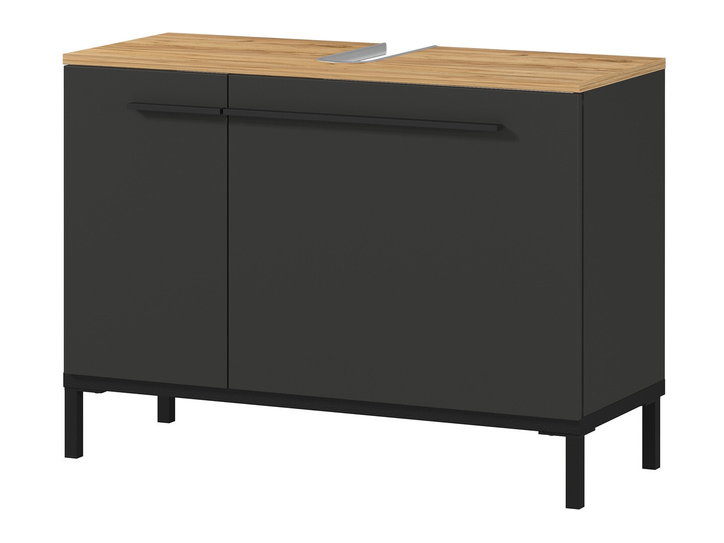 Vannitoa põrandakapp kraanikausile Ruvlevu 100 (Grafiit + Navarra tamm)