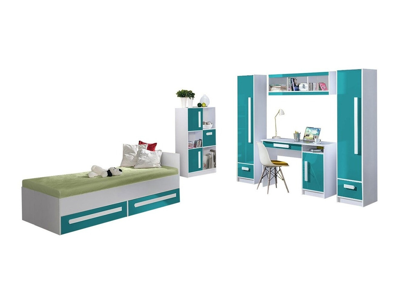 Lastetoa komplekt Merevari 108 (Valge + Läige Türkiis)