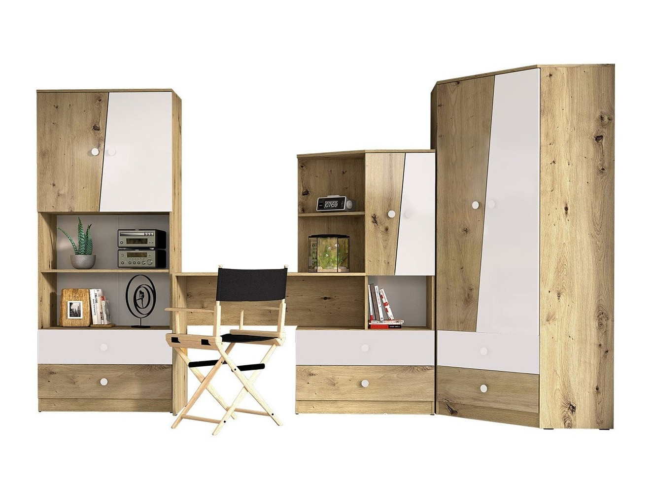 Mööblikomplekt Almira 116 (Artisan tamm + Valge)