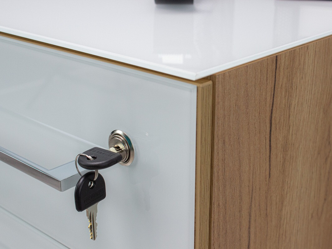 Sahtelkapp Catcamu 101 (Läikiv valge + Navarra tamm)