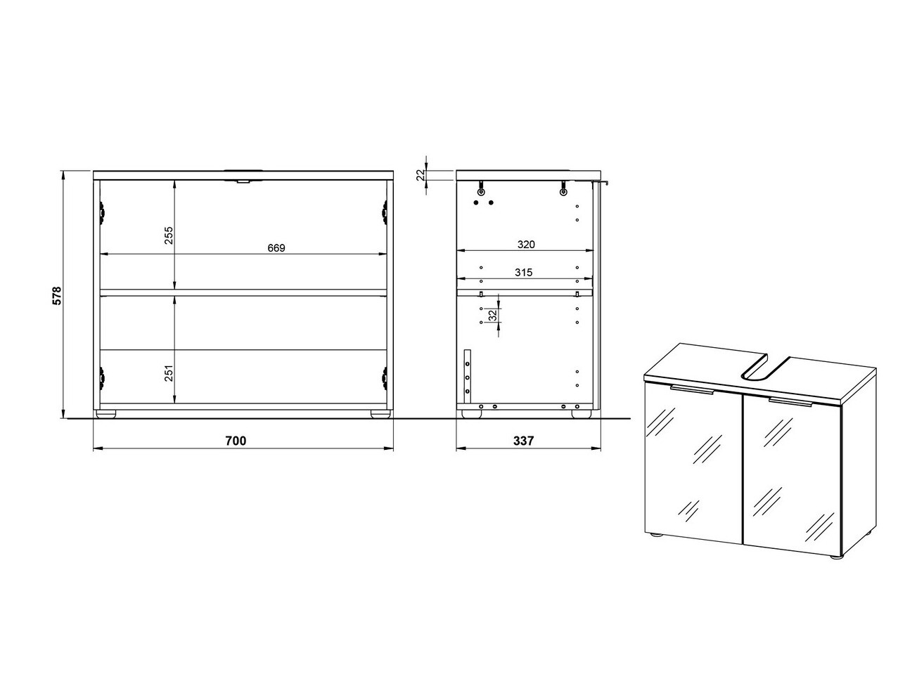 Vannitoa põrandakapp kraanikausile Levciro 102 (Läikiv valge + Navarra tamm)