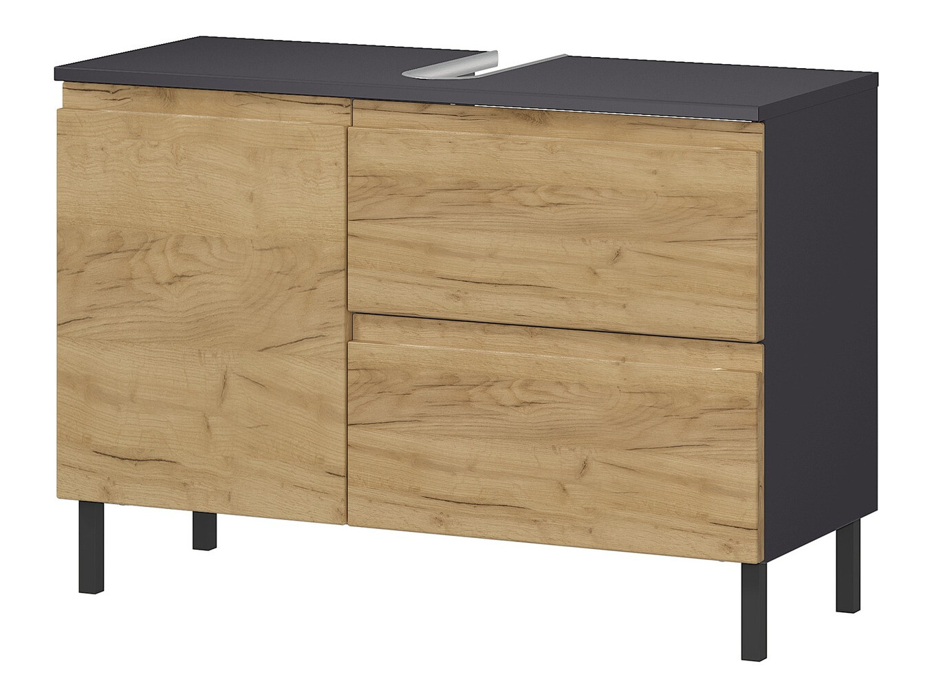 Vannitoa põrandakapp kraanikausile Talmira 102 (Grafiit + Grandson tamm)