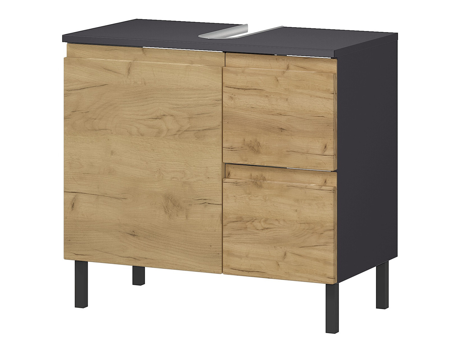 Vannitoa põrandakapp kraanikausile Talmira 103 (Grafiit + Grandson tamm)