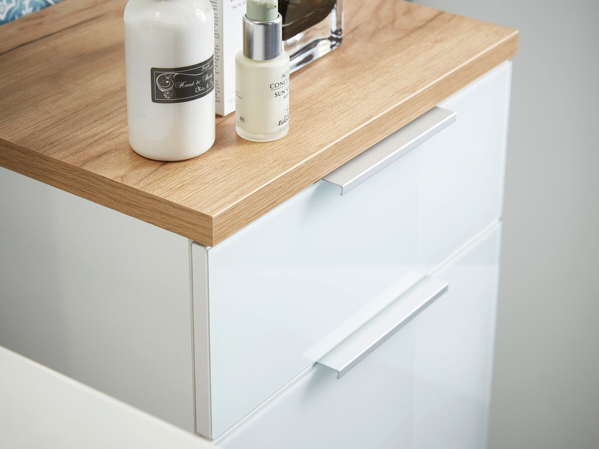 Vannitoa põrandakapp Levciro 103 (Valge + Navarra tamm)