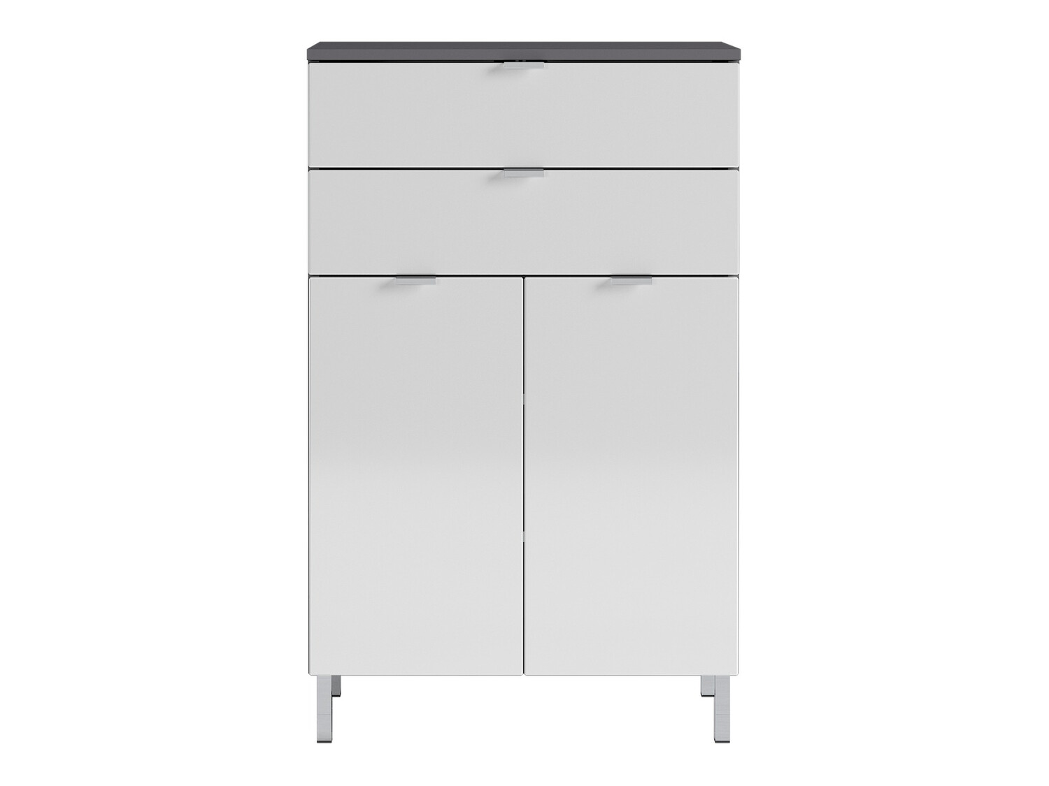 Vannitoa põrandakapp Lomcamo 102 (Läikiv valge + Grafiit)