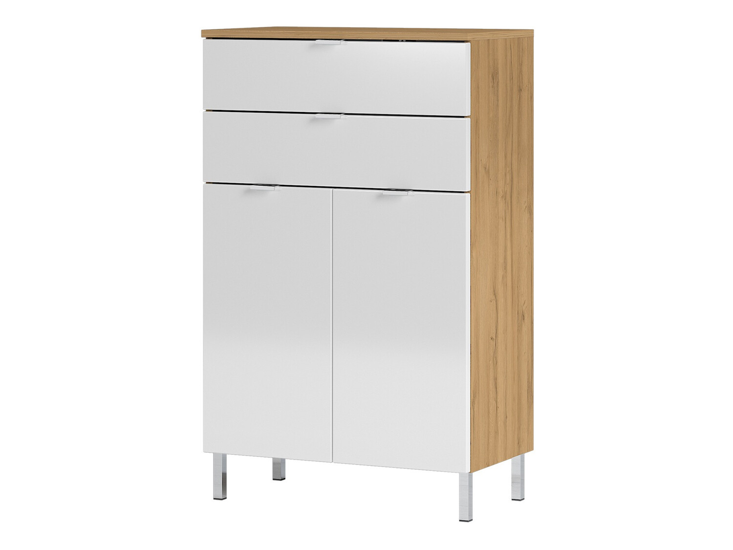 Vannitoa põrandakapp Lomcamo 102 (Läikiv valge + Grandson tamm)