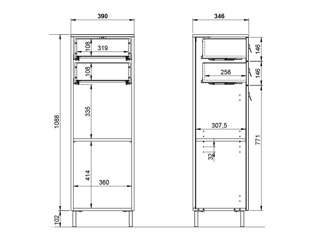 Vannitoa põrandakapp Sacramento 454