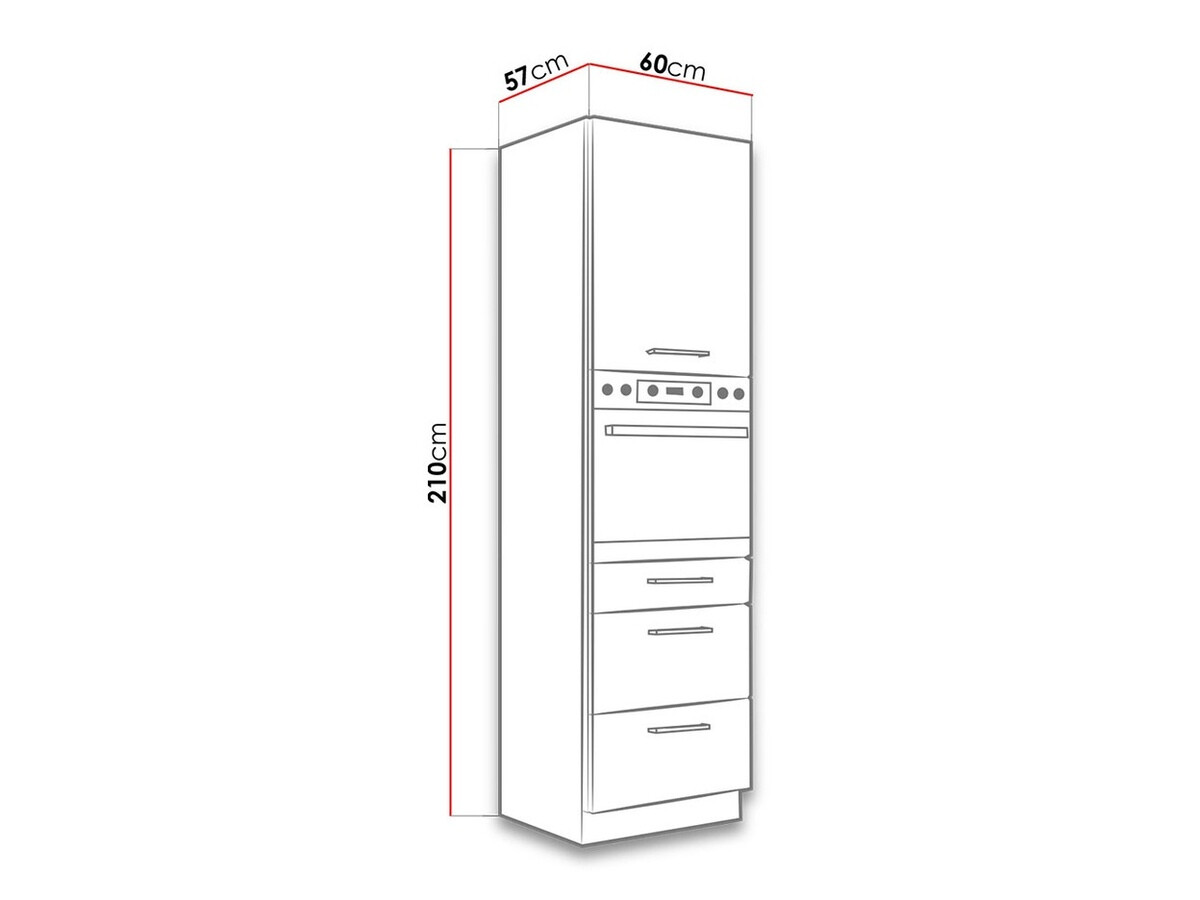 Moodulkapp sisseehitatud seadmete jaoks Wood White 126