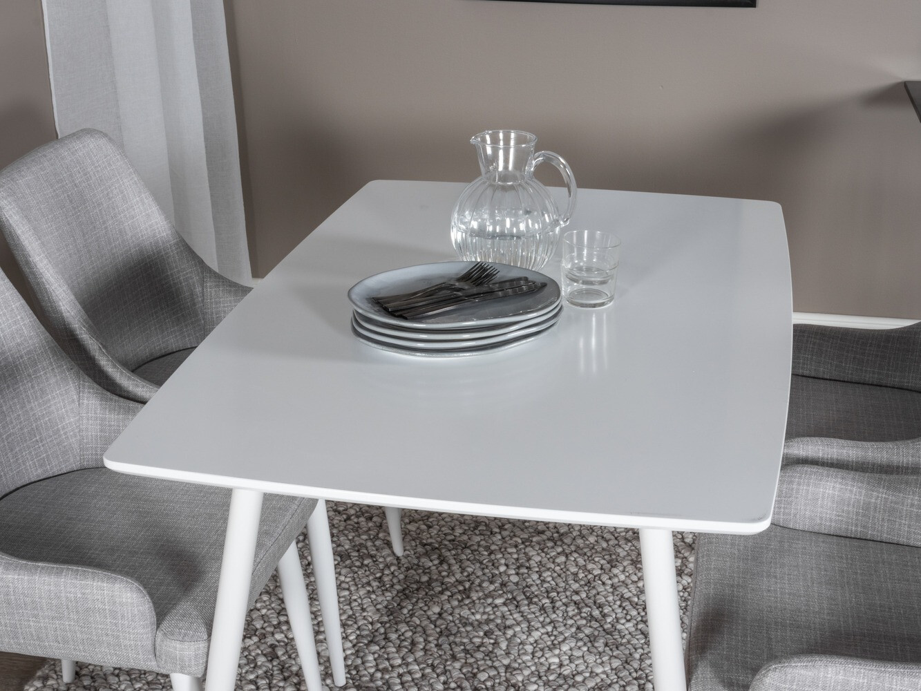 Söögitoakomplekt Dallas 1895 (Valge + Helehall)