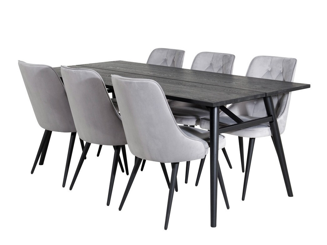 Söögitoakomplekt Dallas 1780 (Must + Helehall)