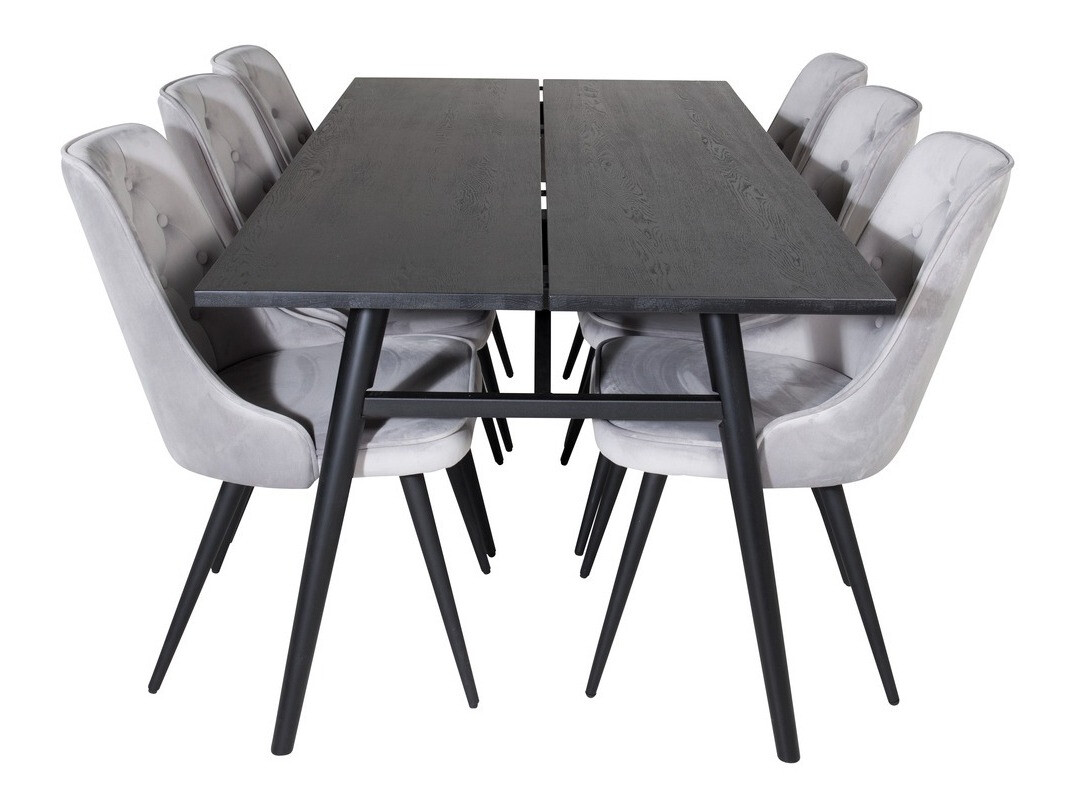 Söögitoakomplekt Dallas 1780 (Must + Helehall)