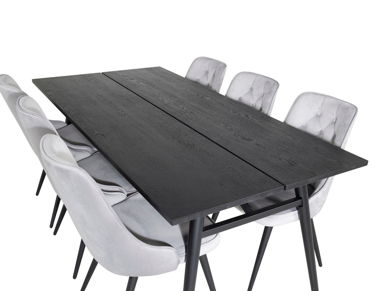 Söögitoakomplekt Dallas 1780 (Must + Helehall)