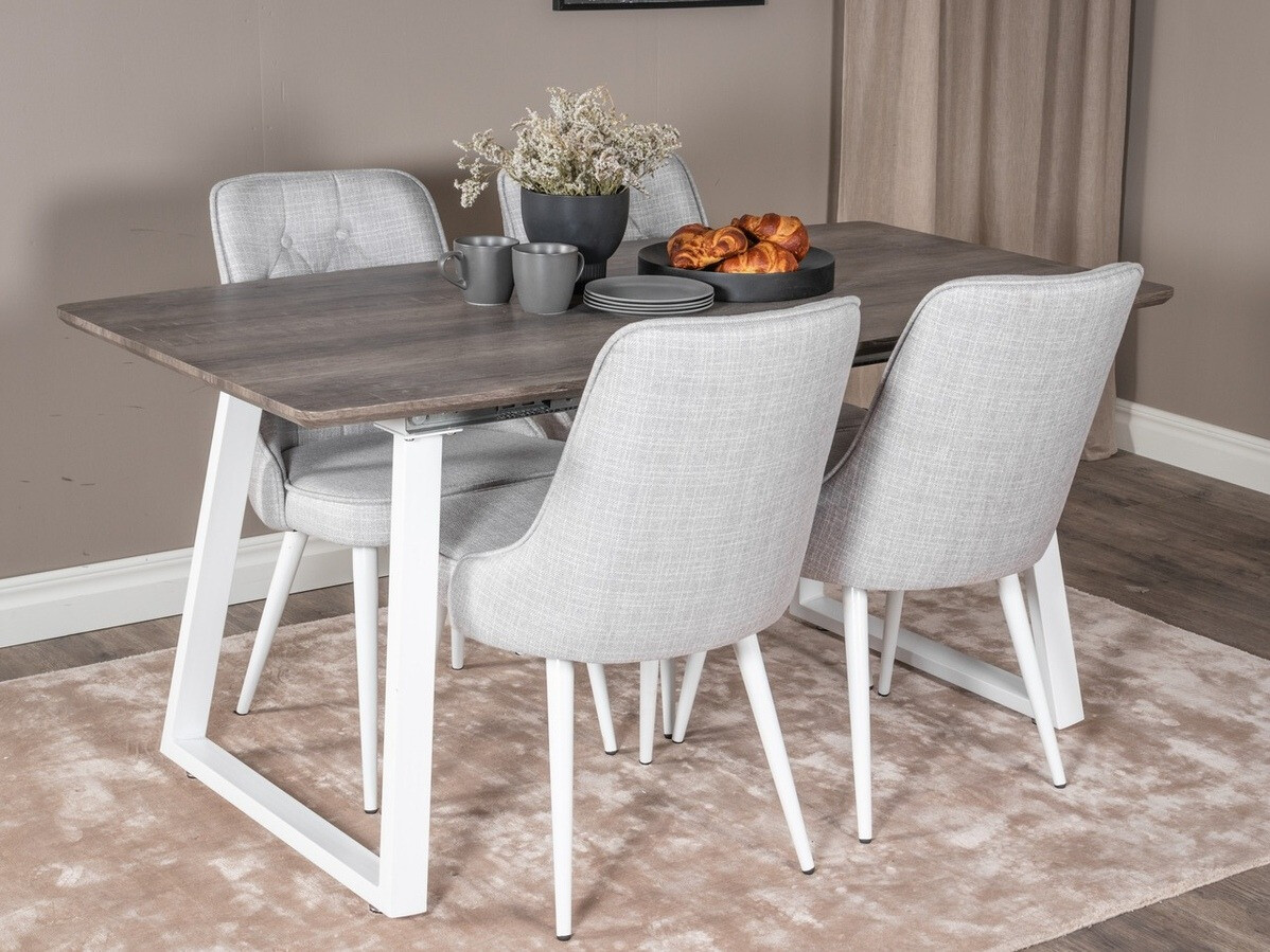 Söögitoakomplekt Dallas 1805 (Valge + Helehall)