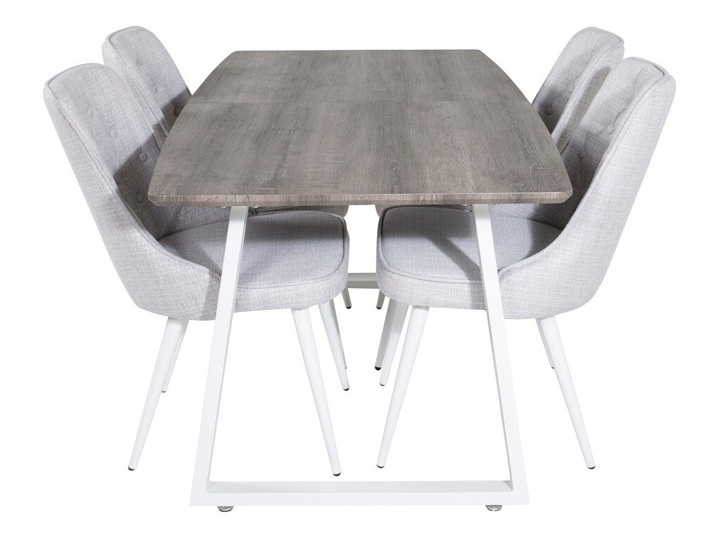 Söögitoakomplekt Dallas 1805 (Valge + Helehall)