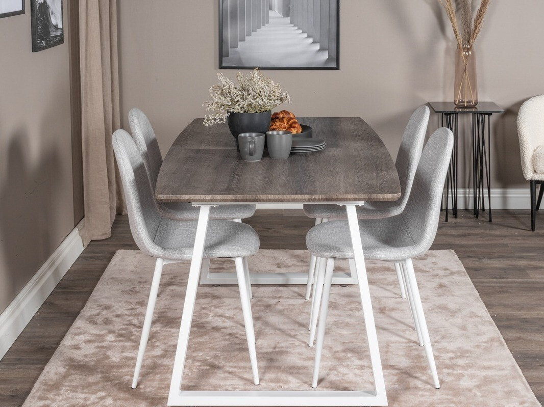 Söögitoakomplekt Dallas 1979 (Valge + Helehall)