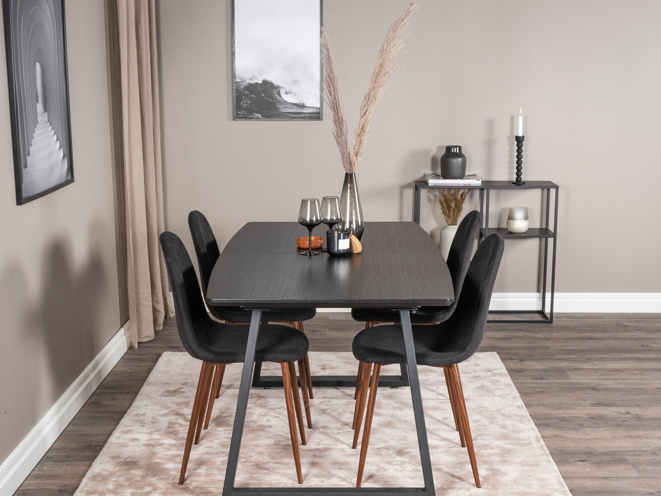 Söögitoakomplekt Dallas 1983 (Must + Pähkel)