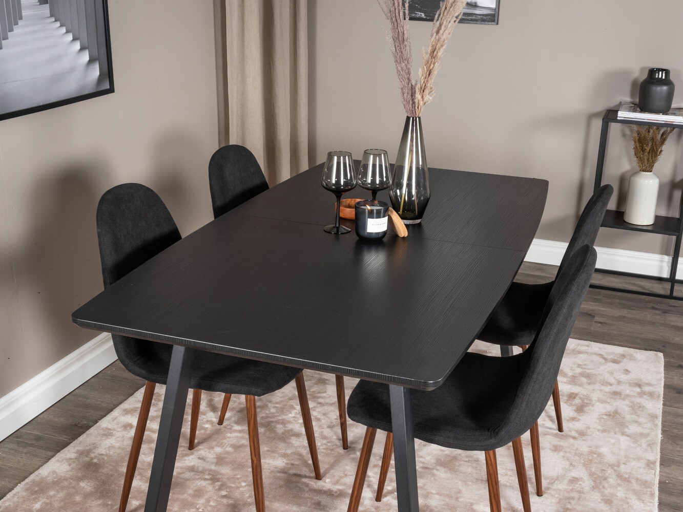 Söögitoakomplekt Dallas 1983 (Must + Pähkel)