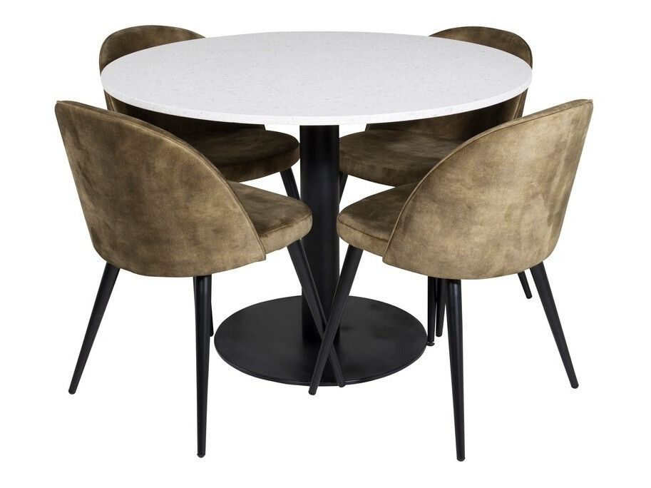 Söögitoakomplekt Dallas 1107 (Dusty Roheline + Must)