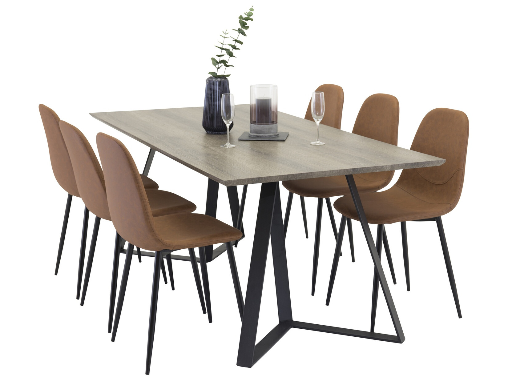 Söögitoakomplekt Dallas 1353 (Pruun + Must)