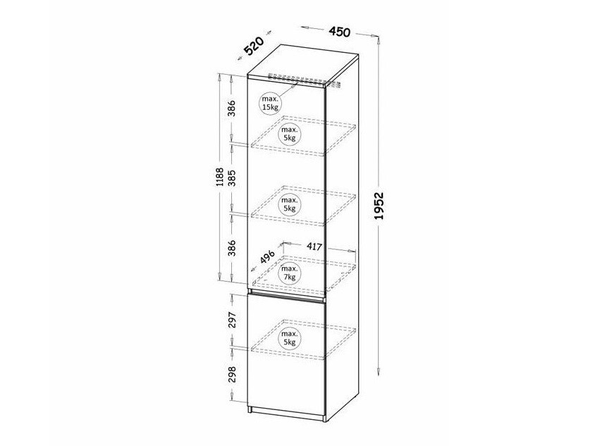 Riiul Evaropha 101 (Wotani tamm + Valge)