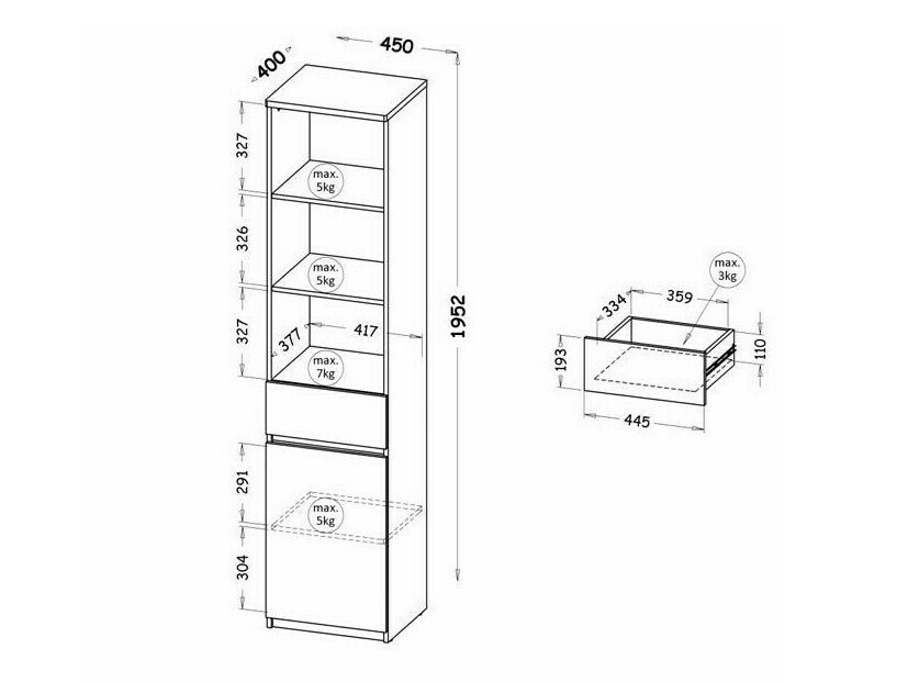 Riiul Evaropha 102 (Valge)