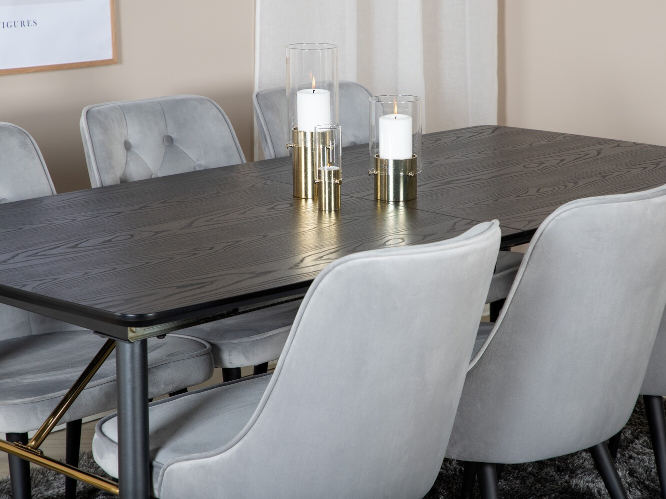 Söögitoakomplekt Dallas 1453 (Helehall + Must)