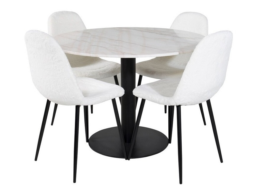 Söögitoakomplekt Dallas 1613 (Valge + Must)