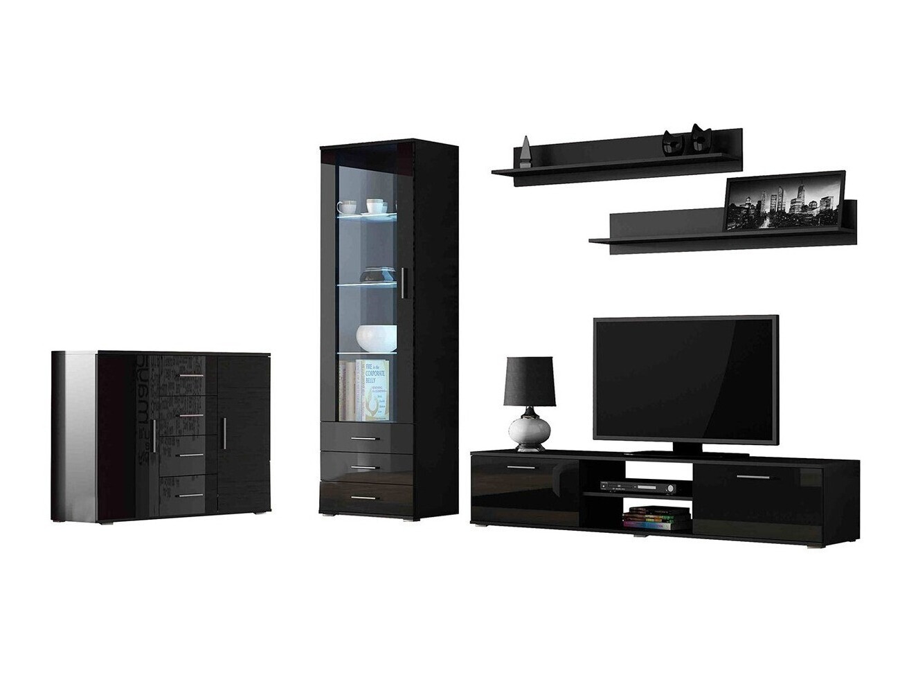 Elutoa komplekt Tornola 108 (Must + Läikiv must)