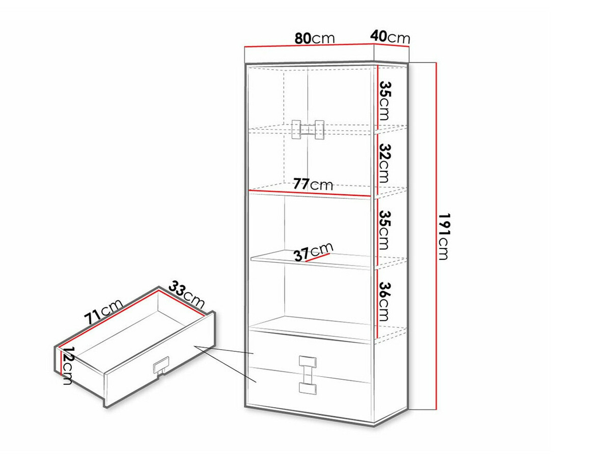Riiul Florevi 112 (Läikiv hall + Artisan tamm)