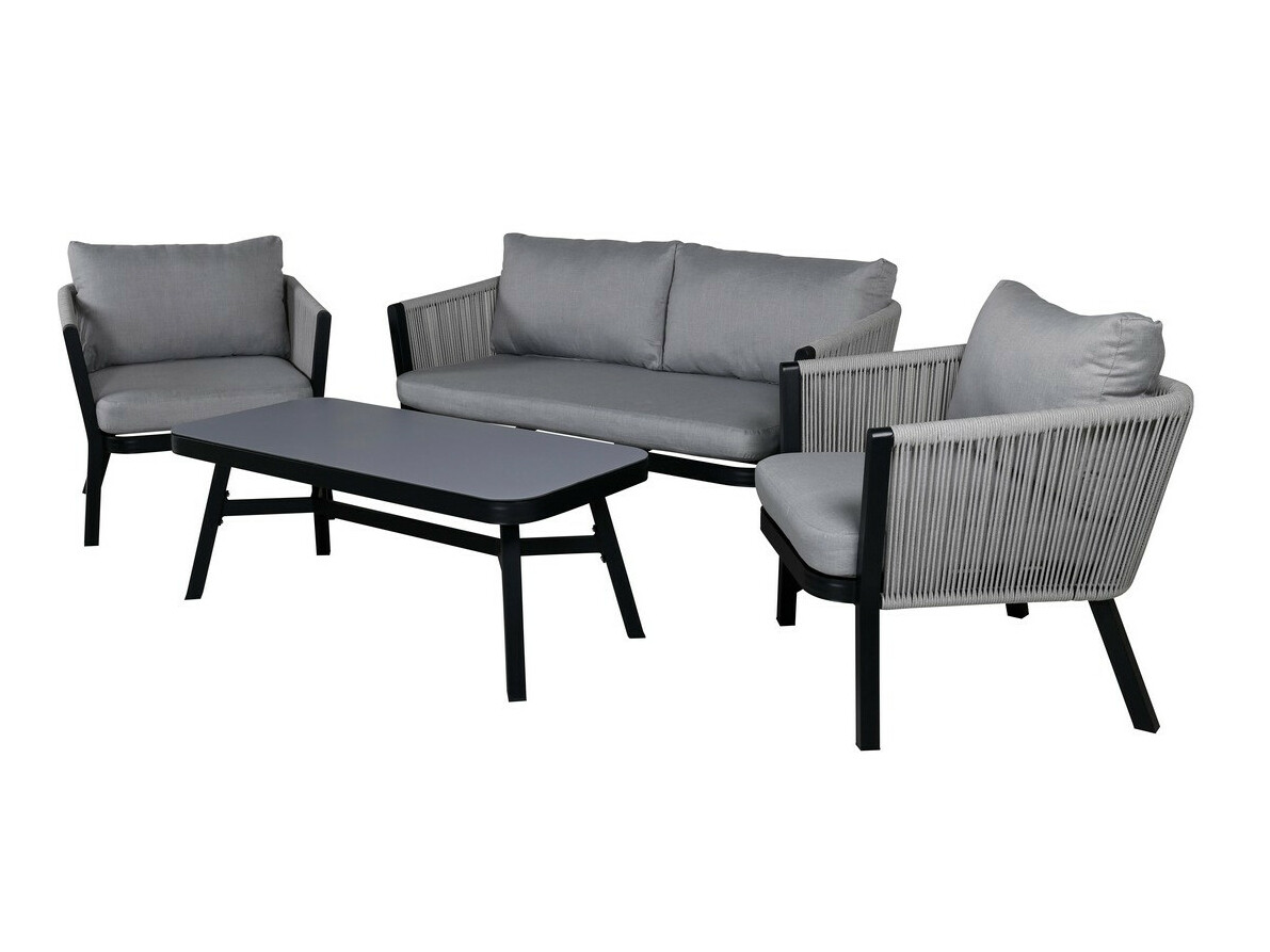 Aiamööblikomplekt Dallas 2175 (Valge + Must + Hall)