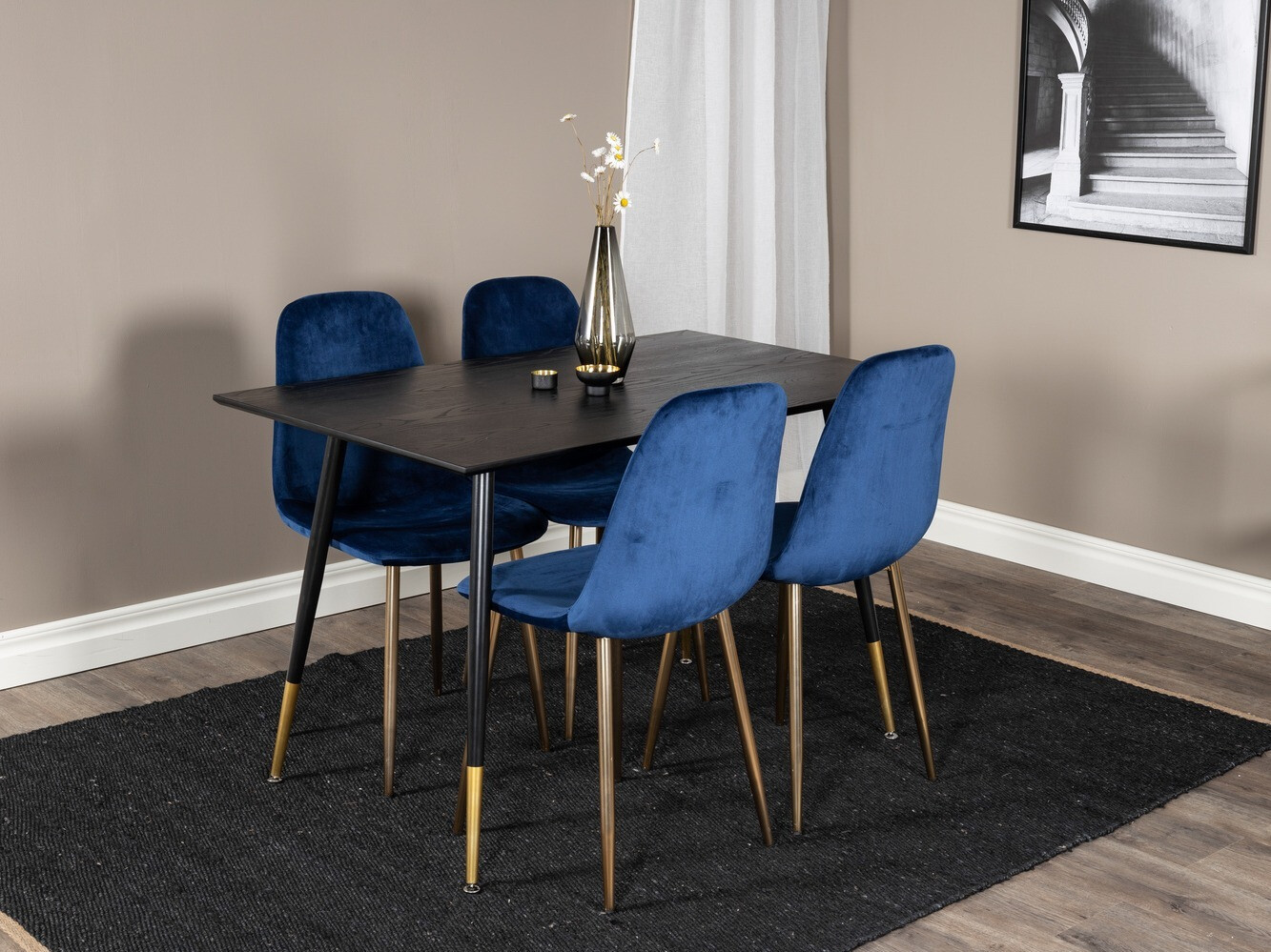 Söögitoakomplekt Dallas 1693 (Sinine + kuldne)