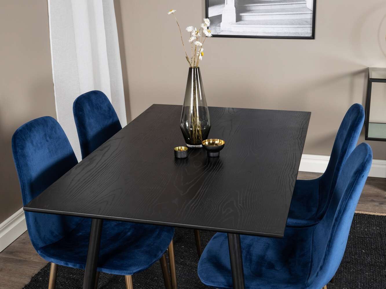 Söögitoakomplekt Dallas 1693 (Sinine + kuldne)