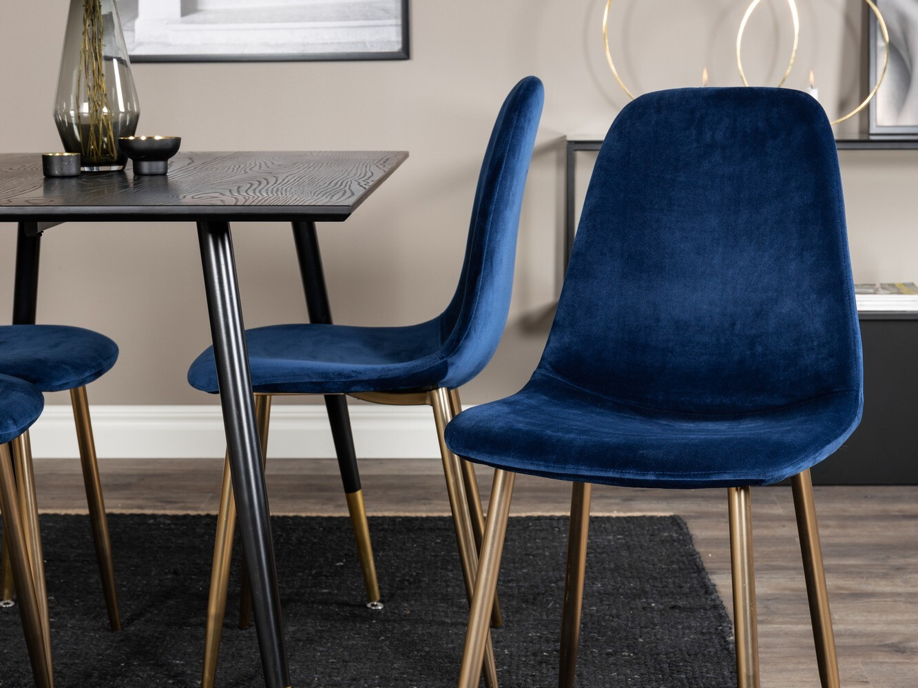 Söögitoakomplekt Dallas 1693 (Sinine + kuldne)