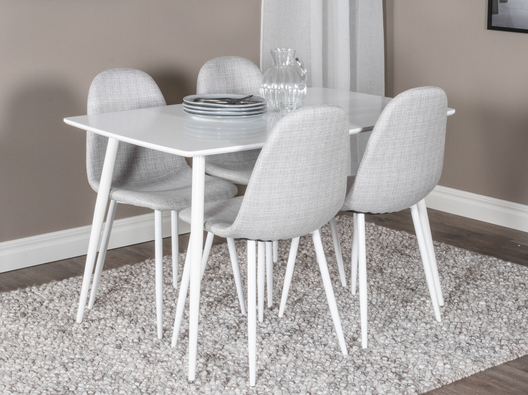 Söögitoakomplekt Dallas 2040 (Valge + Helehall)