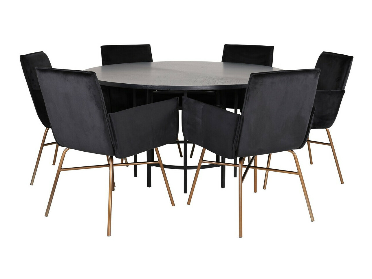 Söögitoakomplekt Dallas 2391 (Must + Messing)