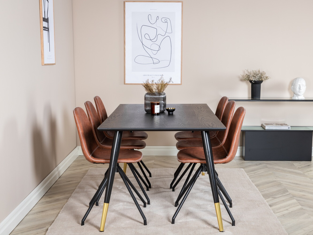 Söögitoakomplekt Dallas 2578 (Must + Messing)